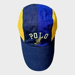 Ralph Lauren Polo Pwing Navy, Royal Blue & Yellow Panel Cap
